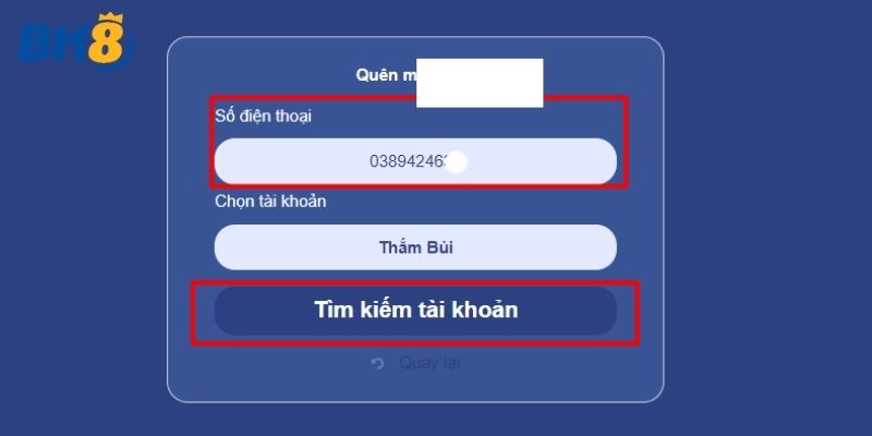Trường hợp quên mật khẩu cần làm gì?